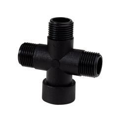 RACOR CUATRO VÍAS MACHO-HEMBRA 90º 1/2" PVC