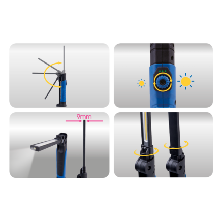 LAMPARA DE IMSPECCION SLIM PLEGABLE 7W COB + 3W SMD (700 & 120 LM)