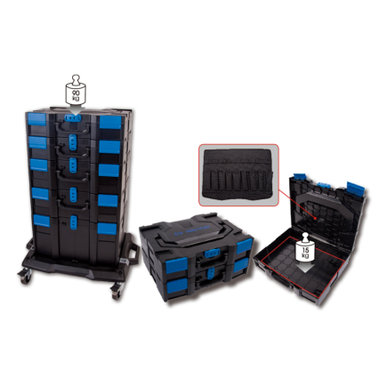 SOPORTE CON RUEDAS PARA COFRE APILABLE MODULABLE (655 x 490 x 170 MM)