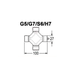 CRUCETA 27 X 100 G5R-G7R NUDO HOMOCINETICO BONDIOLI & PAVESI 2
