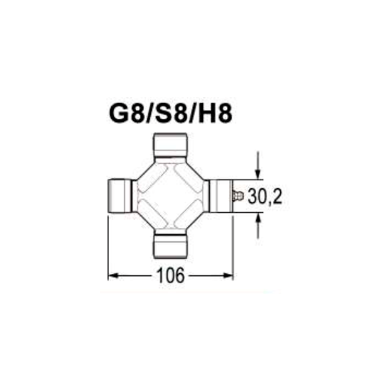 CRUCETA 30,2 X 106 G8R-1R8 NUDO HOMOCINETICO...