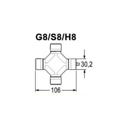 CRUCETA 30,2 X 106 G8R-1R8 NUDO HOMOCINETICO BONDIOLI & PAVESI