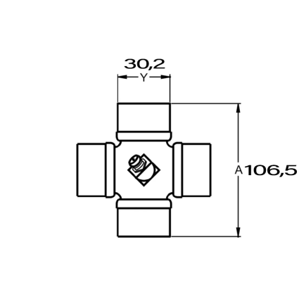 CRUCETA 30,2 X 106,5 107A VS. L.M. NUDO SIMPLE ANTIGUAS BONDIOLI & PAVESI